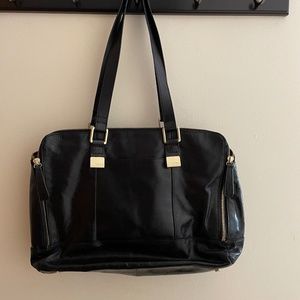 HOBO International Black Leather Satchel Tote Handbag Purse